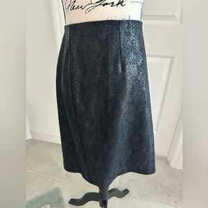 Chicos Black Textured A-Line Women's Skirt